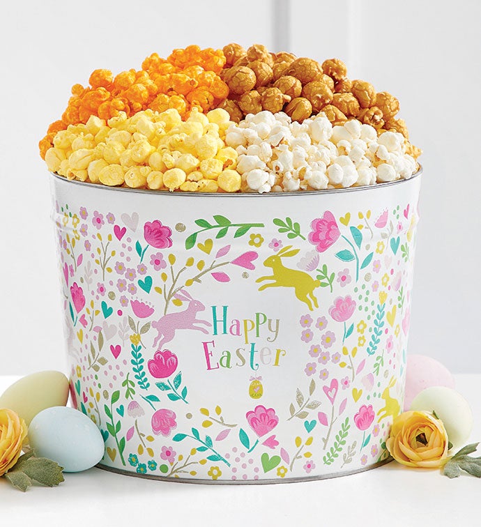 Happy Easter 2 Gallon 4 Flavor Popcorn Tin